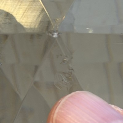 Boule d'Escalier en Cristal Facetté sur Socle en Bronze Patiné