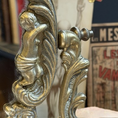 Large antique swivelling table mirror - Psyche - XIXth