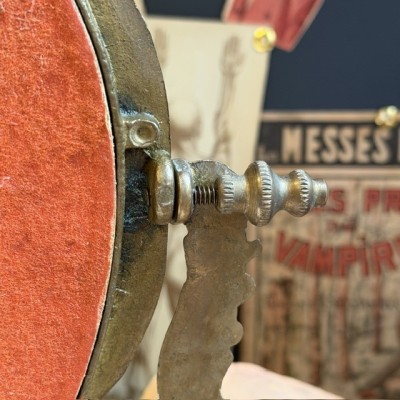 Miroir psyché de table en laiton - Putti et rocaille - Fin XIXème