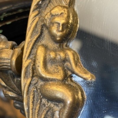 Large antique swivelling table mirror - Psyche - XIXth