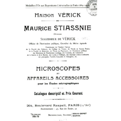 Microscope Stiassnie Paris en laiton - Coffret acajou - 1905/1908