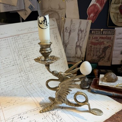 Griffin or Dragon Candleholder - Solid Brass