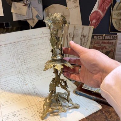 Trumpet Vase Mount in brass - James Dixon & Sons, Sheffield - c.1860