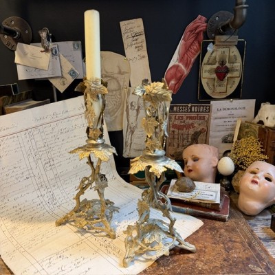 Trumpet Vase Mount in brass - James Dixon & Sons, Sheffield - c.1860