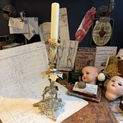 Trumpet Vase Mount in brass - James Dixon & Sons, Sheffield - c.1860