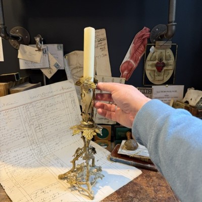 Trumpet Vase Mount in brass - James Dixon & Sons, Sheffield - c.1860