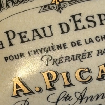 Boîte en faïence du XXème siècle - Vintage - Lotion la Peau d’Espagne