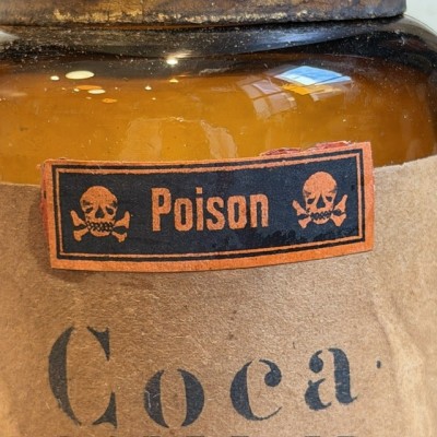 Poudre de Coca - POISON - Flacon ancien de pharmacie - Drogue Cocaïne