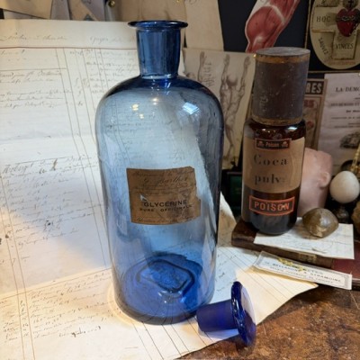 Glycérine pure officinale - Flacon bleu de pharmacie - Apothicaire