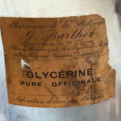 Glycérine pure officinale - Flacon bleu de pharmacie - Apothicaire