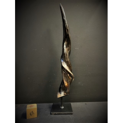 Koudou polished horn on pedestal