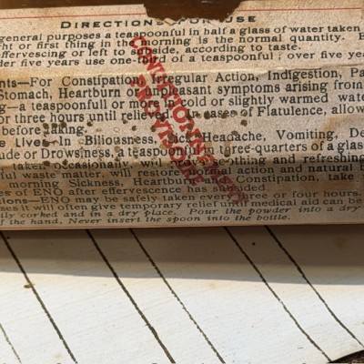 Sel de Fruit ENO - Vintage pharmacy bottle - Apothecary