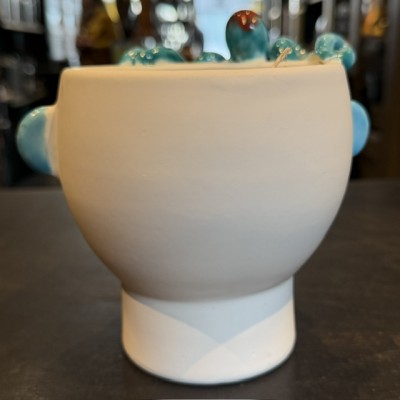 Salvo Little Head by Patrizia Italiano – Octopus – Handmade white ceramic from Sicily – Plant pot – Vase