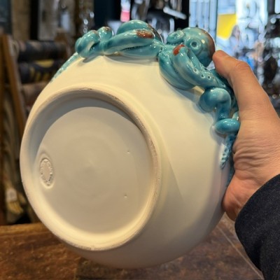 Cup by Patrizia Italiano – Octopus – Handmade white ceramic from Sicily