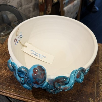 Cup by Patrizia Italiano – Octopus – Handmade white ceramic from Sicily