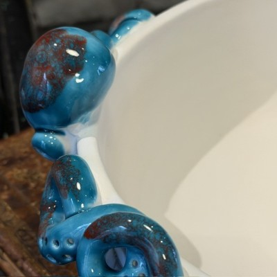 Cup by Patrizia Italiano – Octopus – Handmade white ceramic from Sicily