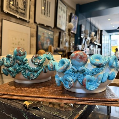 Cup by Patrizia Italiano – Octopus – Handmade white ceramic from Sicily