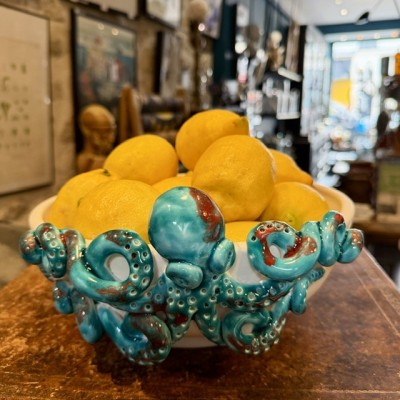 Cup by Patrizia Italiano – Octopus – Handmade white ceramic from Sicily