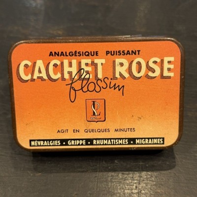Flossim Pink Tablets - Vintage tin medicine box - Pharmacy -Apothecary