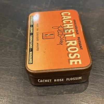 Le Cachet Rose Flossim - Ancienne boîte en tôle - Pharmacie