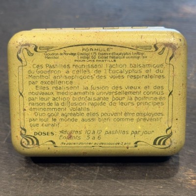 Salmon Opium Cough Lozenges - Vintage tin medicine box - Pharmacy