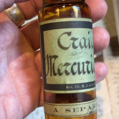 Craie Mercurielle - Syphilis - Poison - Flacon ancien de pharmacie