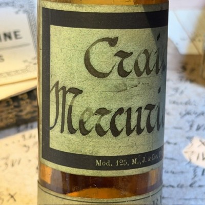 Craie Mercurielle - Syphilis - Poison - Flacon ancien de pharmacie