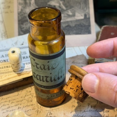 Craie Mercurielle - Syphilis - Poison - Flacon ancien de pharmacie