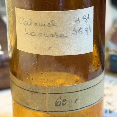 Poudre de Calomel - Mercure - Poison - Flacon ancien de pharmacie