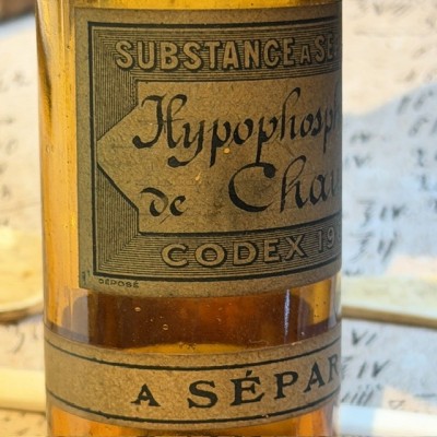 Hypophosphite de Chaux - Codex 1908 - Flacon ancien de pharmacie