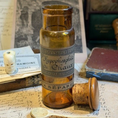 Hypophosphite de Chaux - Codex 1908 - Flacon ancien de pharmacie