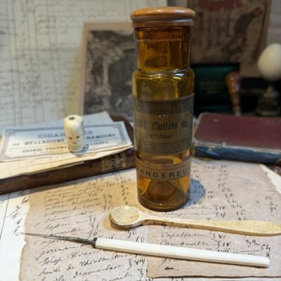 Sulfate de Zinc - Codex 1908 - Poison - Flacon ancien de pharmacie