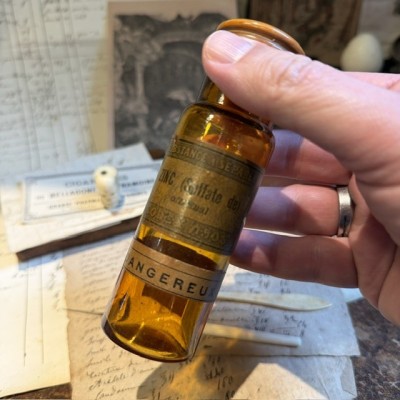 Sulfate de Zinc - Codex 1908 - Poison - Flacon ancien de pharmacie