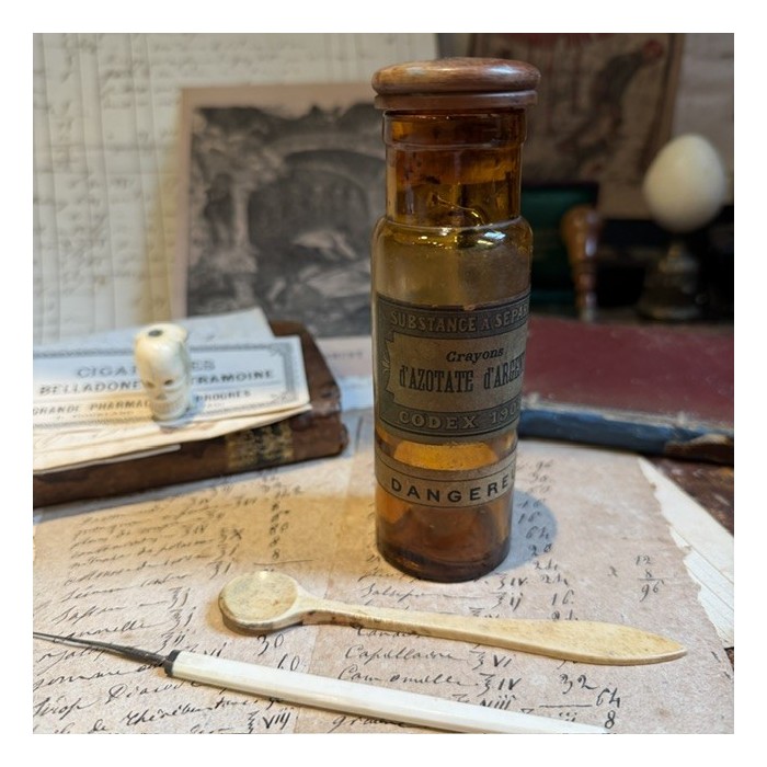 Silver Nitrate Sticks - POISON cabinet - Antique pharmacy bottle