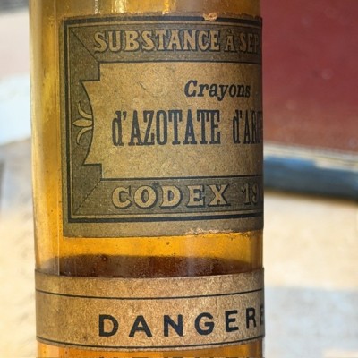 Silver Nitrate Sticks - POISON cabinet - Antique pharmacy bottle