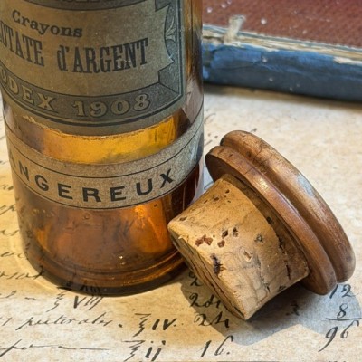 Silver Nitrate Sticks - POISON cabinet - Antique pharmacy bottle