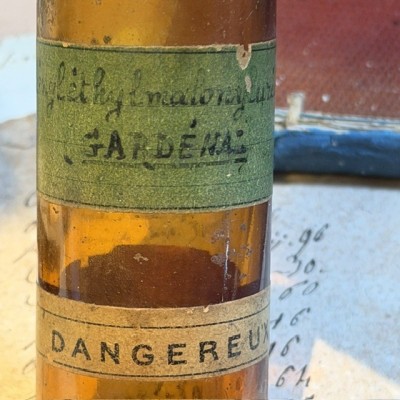 Gardénal - Phénobarbital - Barbituriques - Poison - Flacon ancien de pharmacie
