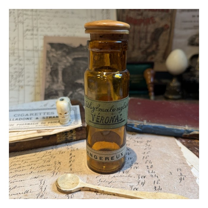 Véronal - Barbituriques - Poison - Flacon ancien de pharmacie