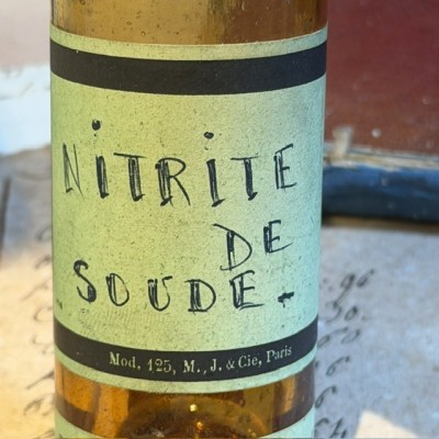 Nitrite de Soude - Poison - Flacon ancien de pharmacie