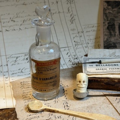 Extrait fluide d'Hamamélis - Flacon Compte-goutte ancien de pharmacie-Apothicaire