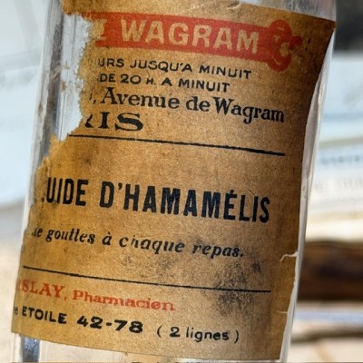 Extrait fluide d'Hamamélis - Flacon Compte-goutte ancien de pharmacie-Apothicaire