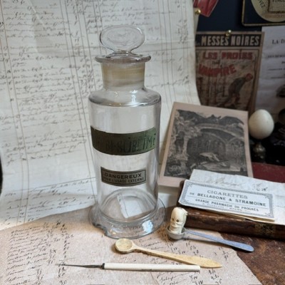 Iode Bi-Sublimé - Bocal ancien de pharmacie en verre soufflé - XIXème siècle