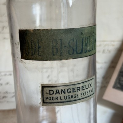 Iode Bi-Sublimé - Bocal ancien de pharmacie en verre soufflé - XIXème siècle