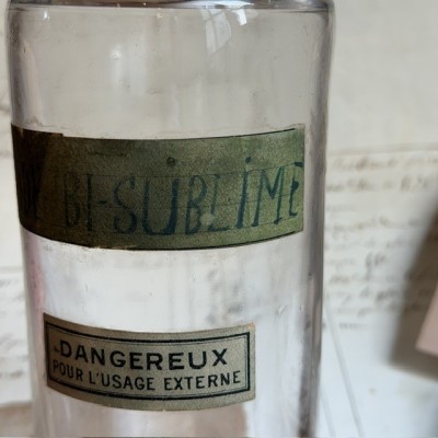 Iode Bi-Sublimé - Bocal ancien de pharmacie en verre soufflé - XIXème siècle