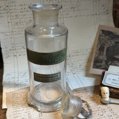 Iode Bi-Sublimé - Bocal ancien de pharmacie en verre soufflé - XIXème siècle