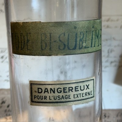 Iode Bi-Sublimé - Bocal ancien de pharmacie en verre soufflé - XIXème siècle