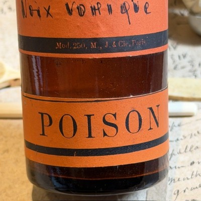 Nux Vomica Tincture – Strychnine - POISON cabinet - Antique pharmacy bottle