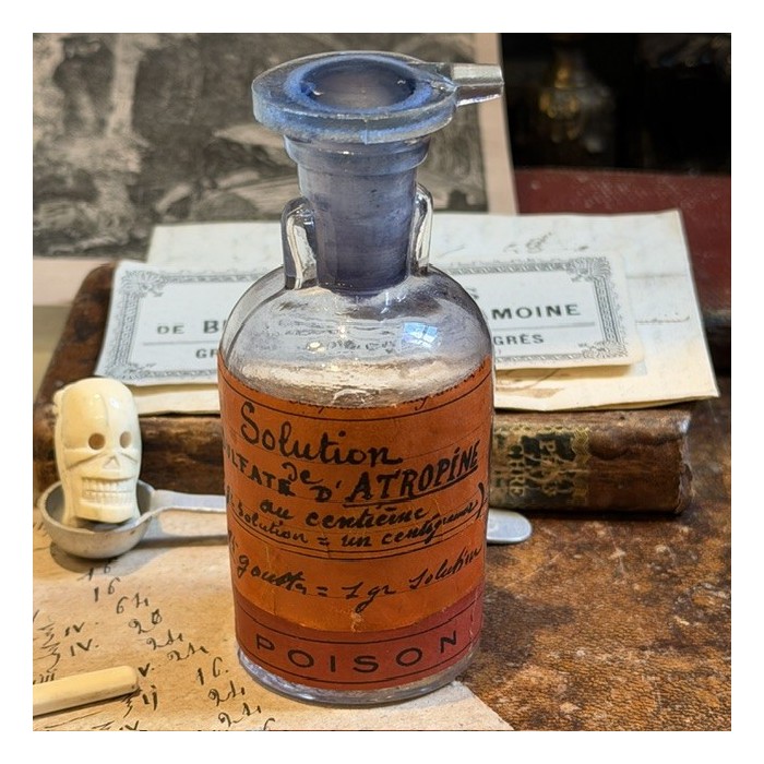 Atropine (Belladone) - Poison - Flacon ancien de pharmacie