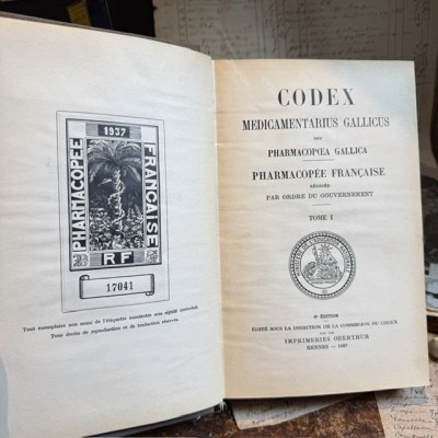1937 Codex - French Pharmacopoeia - Antique book - Apothecary - Pharmacy