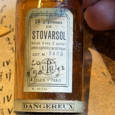 Stovarsol - Arsenic - Syphilis - Poison - Flacon ancien de pharmacie
